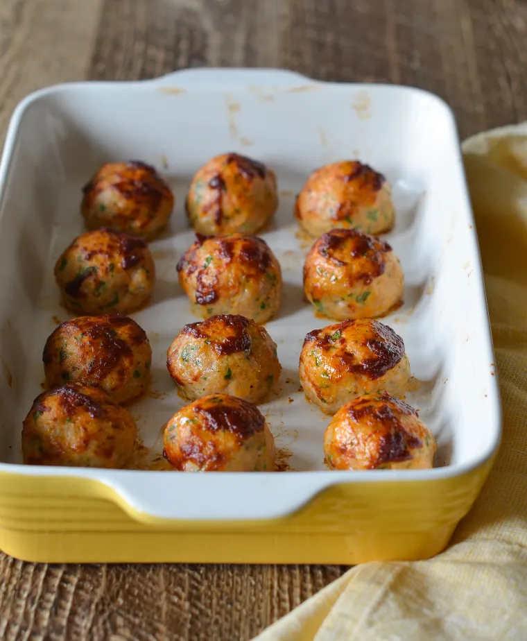 Chicken Meatballs with Tomato-Balsamic Glaze