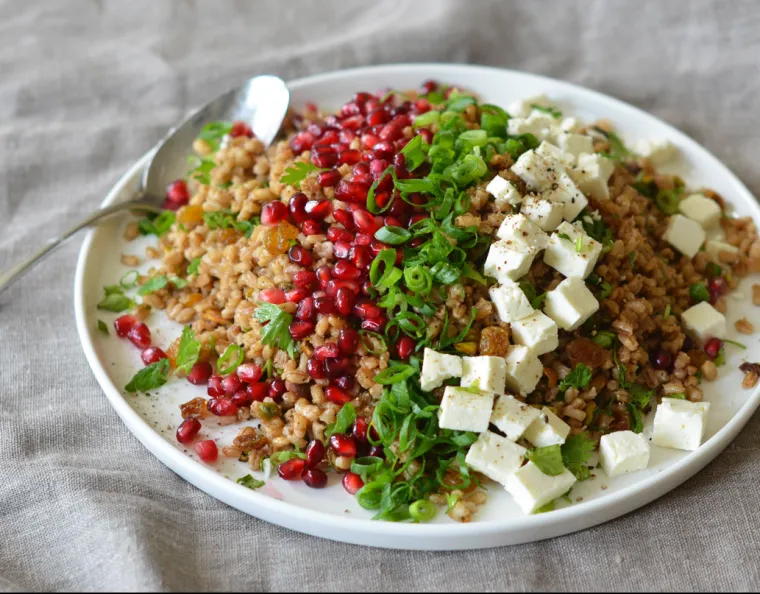 Egyptian Barley Salad with Pomegranate Vinaigrette