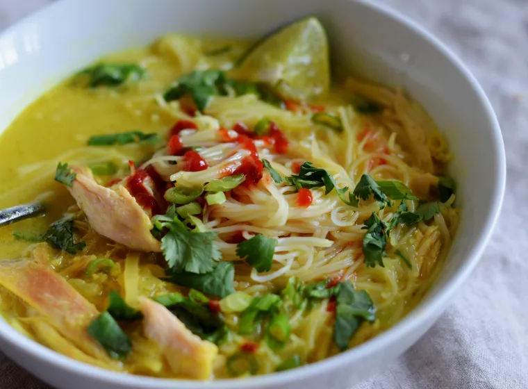 Thai-Inspired Chicken & Rice Noodle Soup