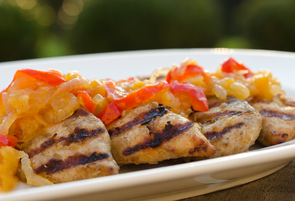 Grilled Ginger Chicken with Apricot Chutney