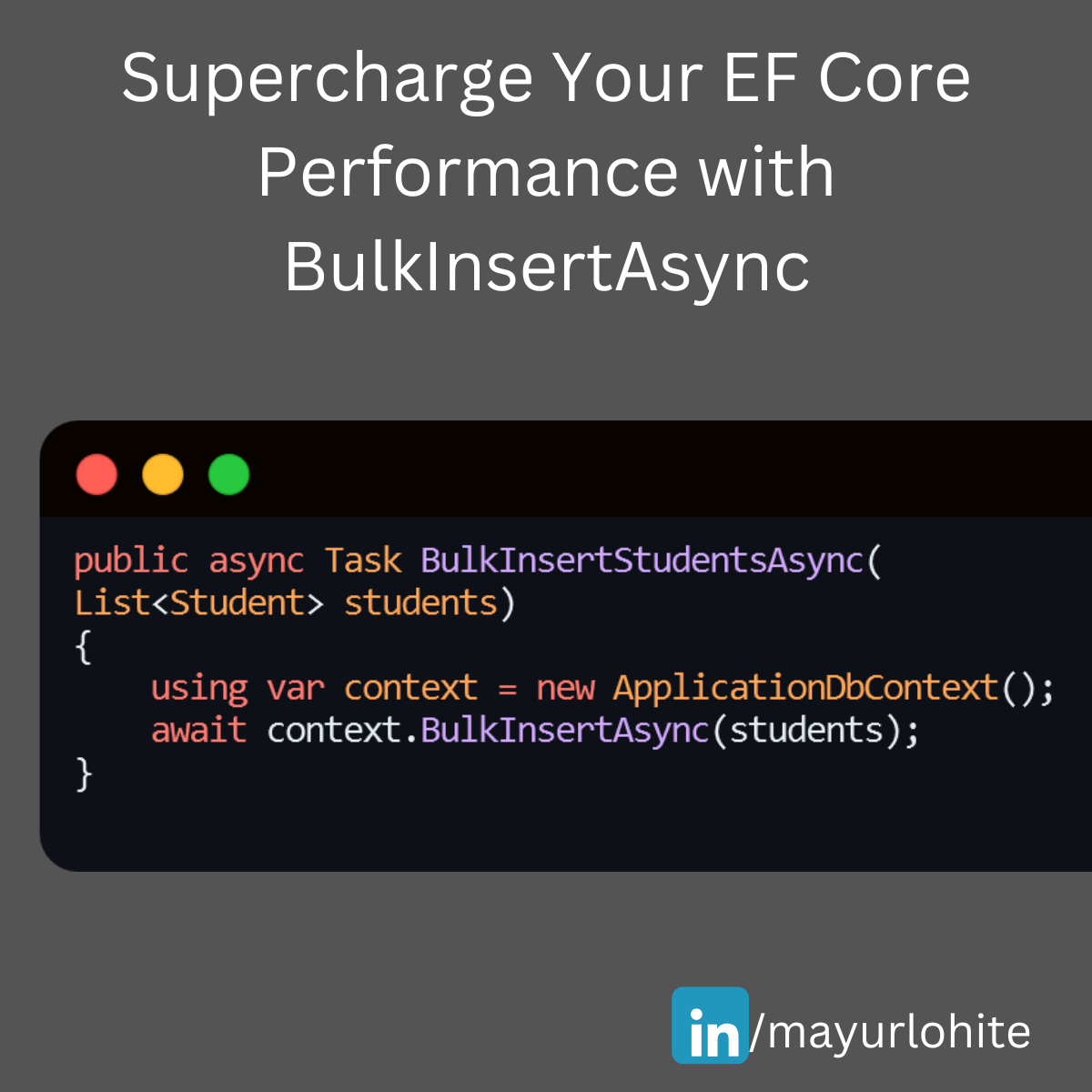 Supercharge Your EF Core Performance with BulkInsertAsync