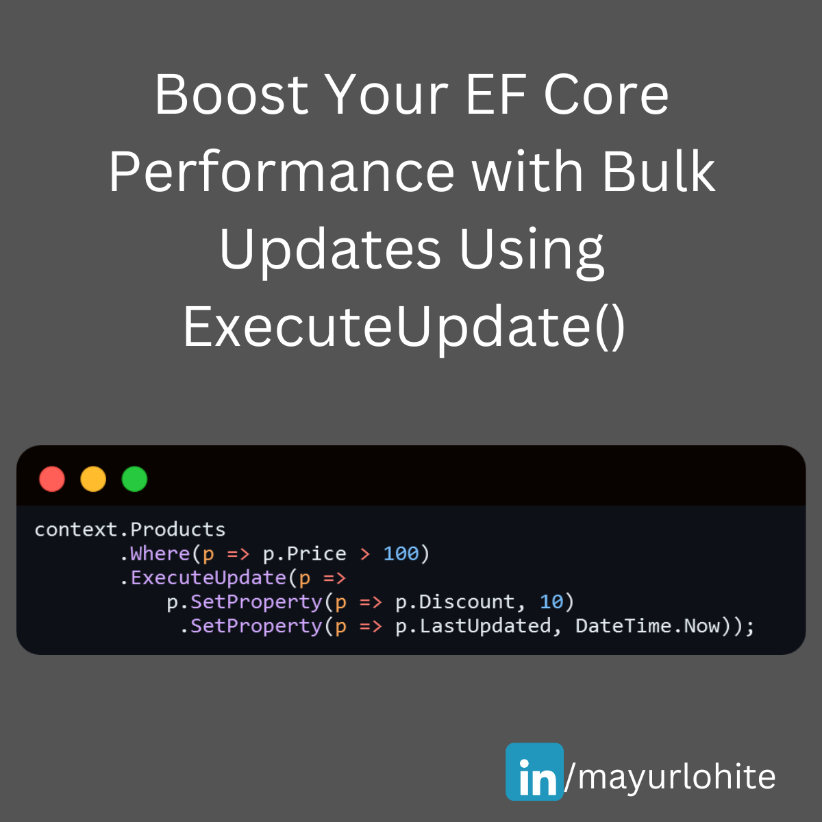 Boost your EF Core performance with bulk updates using ExecuteUpdate